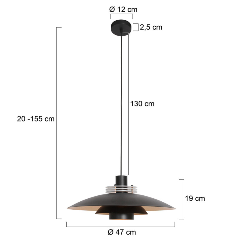 Lámpara de techo de diseño negra Anne Lighting Flinter - Imagen 7