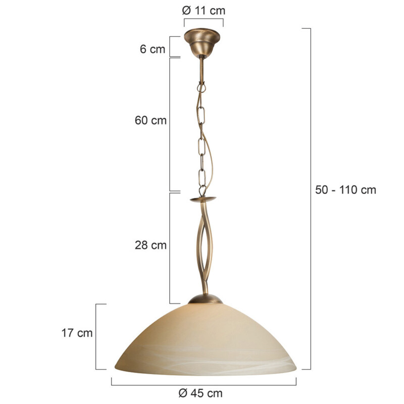 Lámpara colgante clásica con pantalla de vidrio Steinhauer Capri - Imagen 7