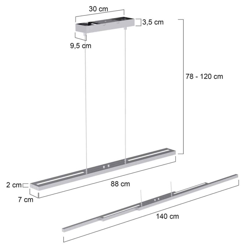 Lámpara de techo extensible de acero Steinhauer Zelena - Imagen 7