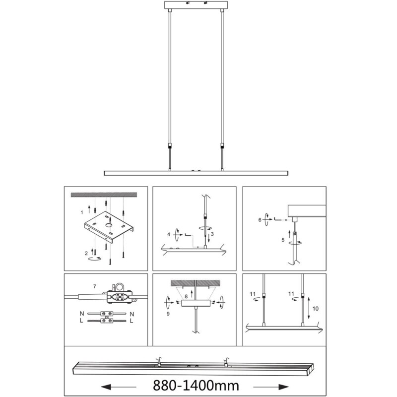 Lámpara de techo extensible de acero Steinhauer Zelena - Imagen 9