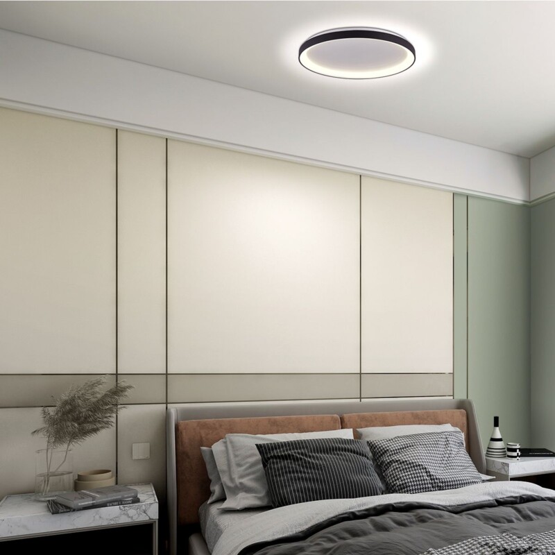 Lámpara de Techo LED Redonda Negra Moderna Steinhauer Ringlede blanco y negro - Imagen 3