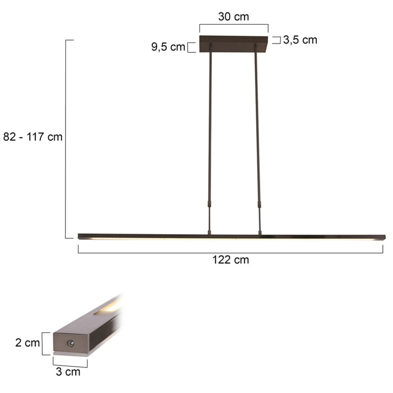 Lámpara de techo LED Steinhauer Humilus, color acero - Imagen 7
