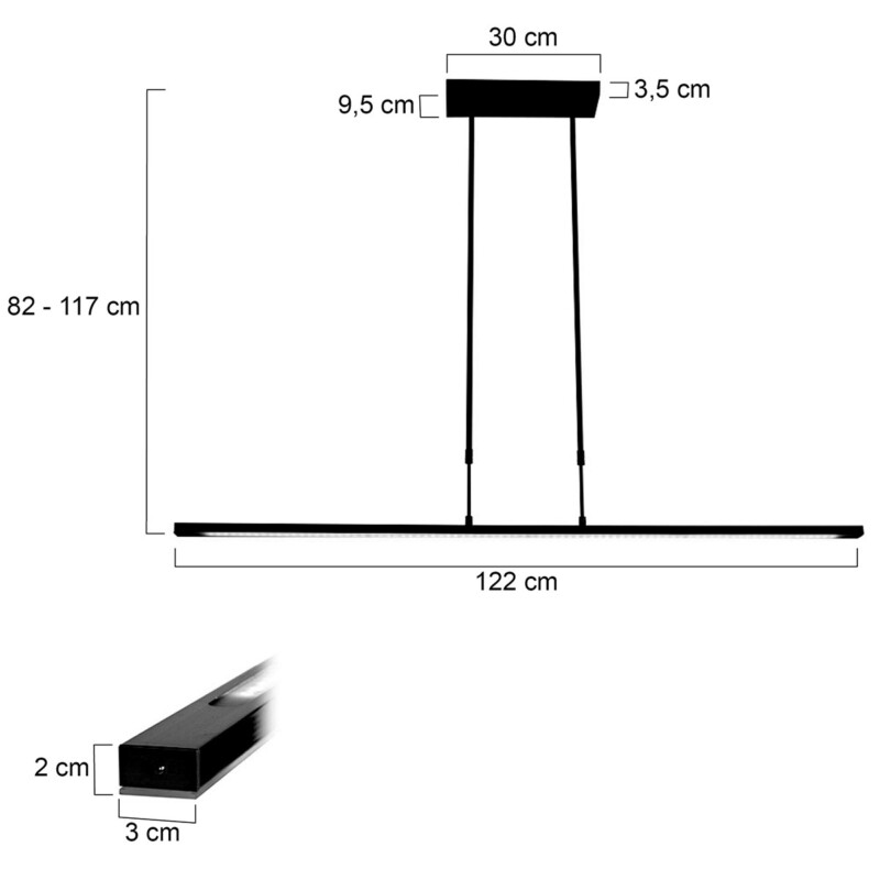 Lámpara de techo LED Steinhauer Humilus, negro - Imagen 8