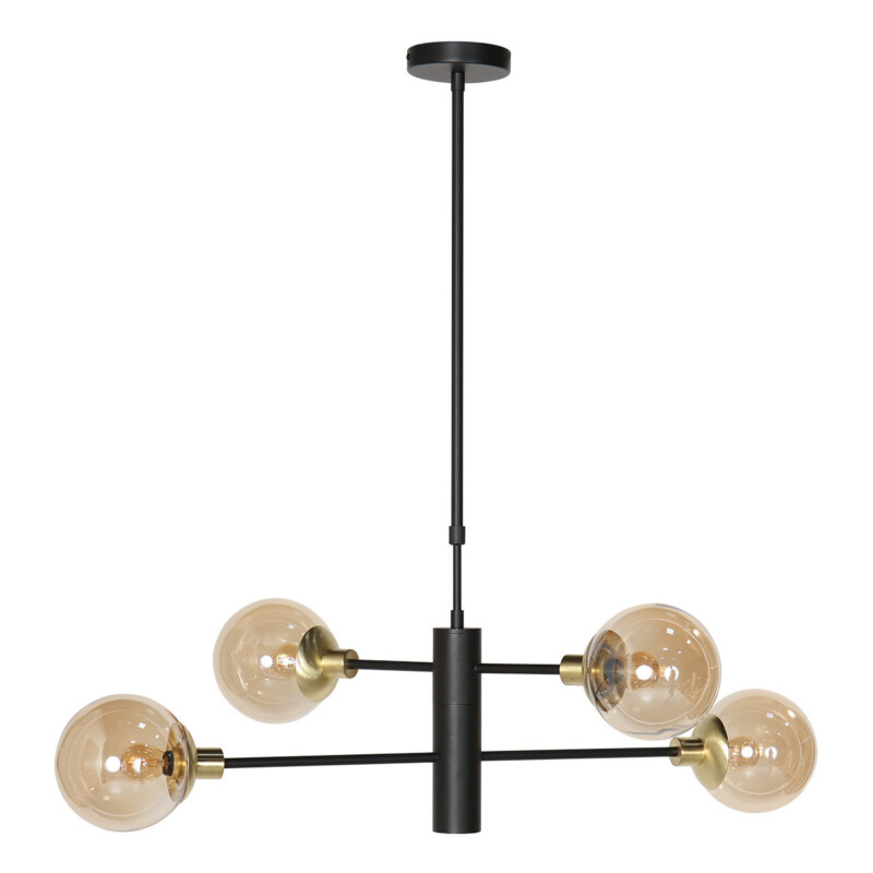 Lámpara de techo moderna con cuatro bolas color champán Steinhauer Constellation latón y negro - Imagen 7