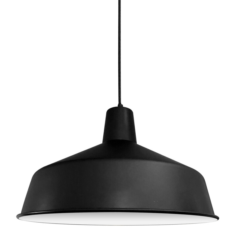 Lámpara colgante de metal negro industrial Mexlite Blackmoon - Imagen 6