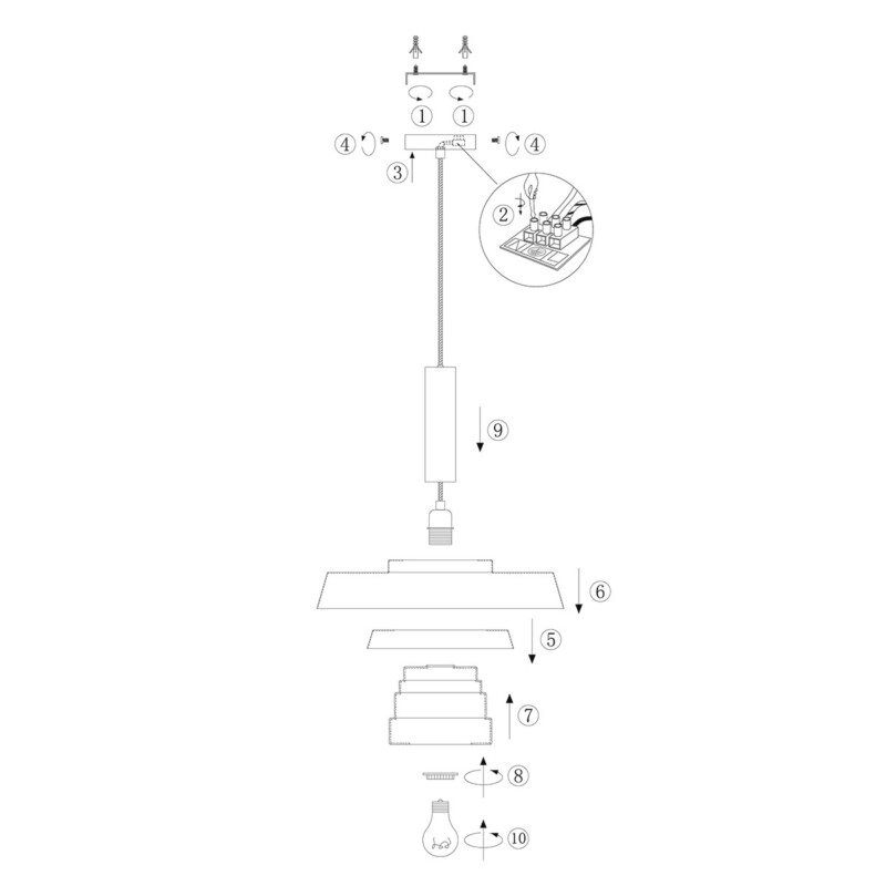 lampara-de-techo-retro-negra-anne-lighting-flinter-3328zw-8