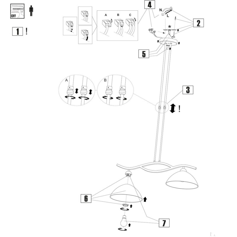Lámpara colgante de 3 luces de acero con pantallas de vidrio opalino Steinhauer Capri - Imagen 10
