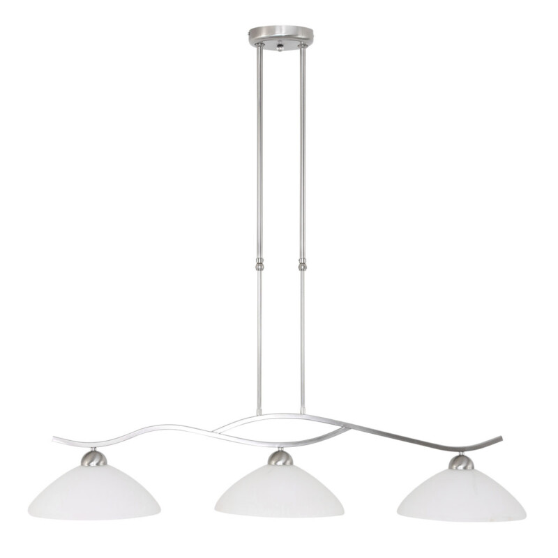 Lámpara colgante de 3 luces de acero con pantallas de vidrio opalino Steinhauer Capri - Imagen 2