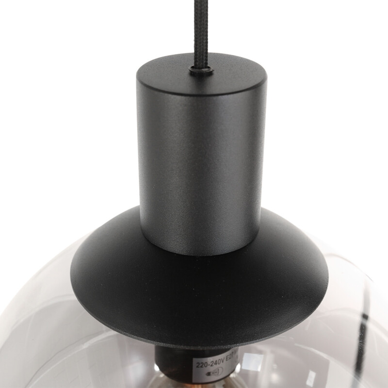 Lámpara colgante negra de 5 luces con globos / tubos de vidrio verticales Steinhauer Bollique - Imagen 2
