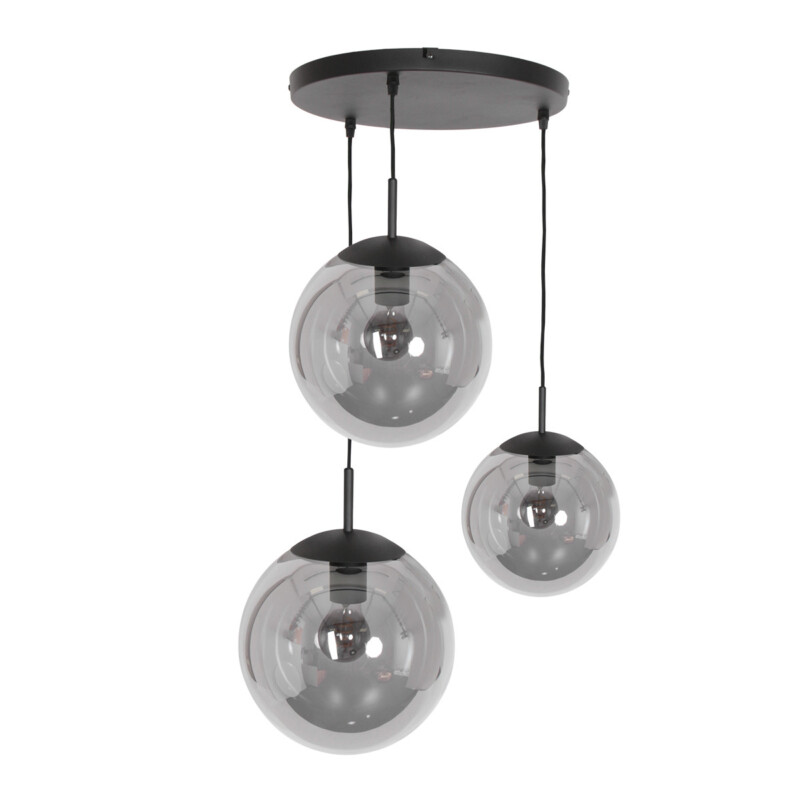 Lámpara de tres luces cristal ahumado Steinhauer Bollique - Imagen 11