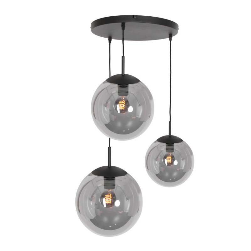 Lámpara de tres luces cristal ahumado Steinhauer Bollique - Imagen 2