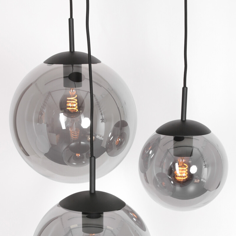 Lámpara de tres luces cristal ahumado Steinhauer Bollique - Imagen 5