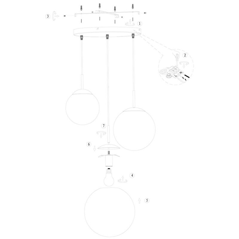 Lámpara de tres luces cristal ahumado Steinhauer Bollique - Imagen 9