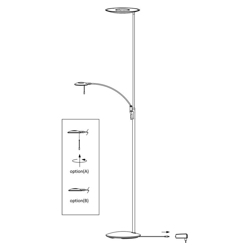 Lámpara dorada luz giratoria Steinhauer Zenith led latón y blanco - Imagen 10