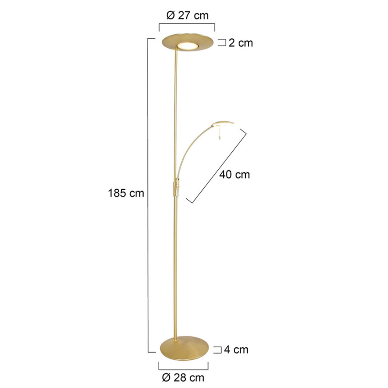 Lámpara dorada luz giratoria Steinhauer Zenith led latón y blanco - Imagen 8
