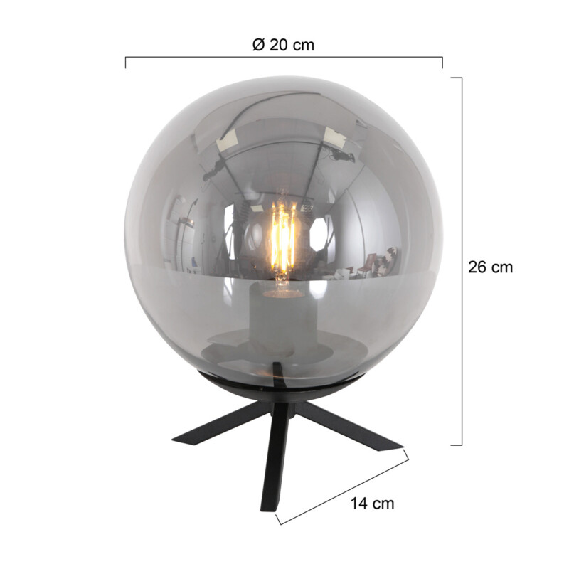 Lámpara esfera cristal ahumado Steinhauer Bollique - Imagen 6