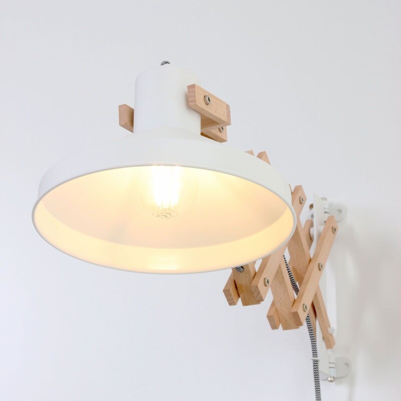 Aplique de pared escandinava de metal y madera natural Anne Light & Home Woody - Imagen 14