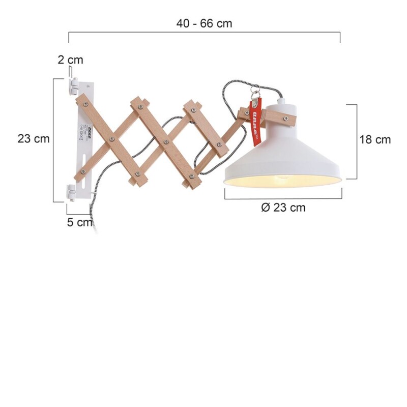 Aplique de pared escandinava de metal y madera natural Anne Light & Home Woody - Imagen 8