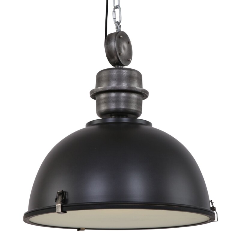 Lámpara colgante industrial de vidrio y metal negro Steinhauer Bikkel - Imagen 11
