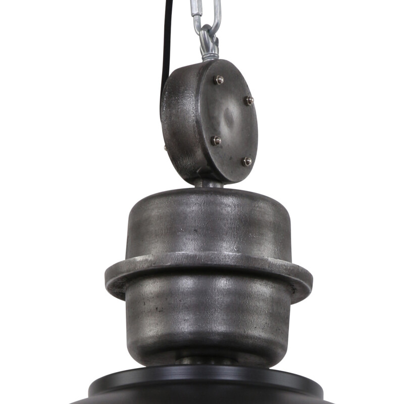Lámpara colgante industrial de vidrio y metal negro Steinhauer Bikkel - Imagen 6