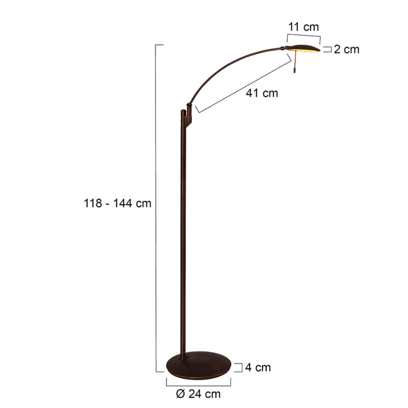 Lámpara LED de pie bronce Steinhauer Zenith - Imagen 7