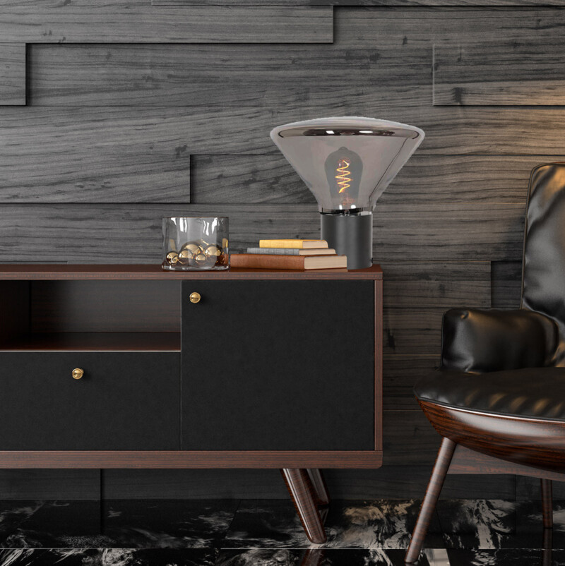 Lámpara de mesa moderna de metal negro Steinhauer Ambiance - Imagen 3