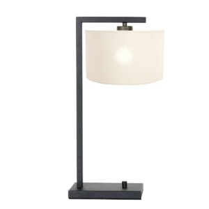 lampara-moderna-negra-con-pantalla-crema-steinhauer-stang-7120zw-2