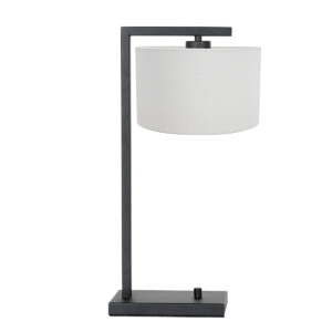 lampara-moderna-negra-con-pantalla-crema-steinhauer-stang-7120zw