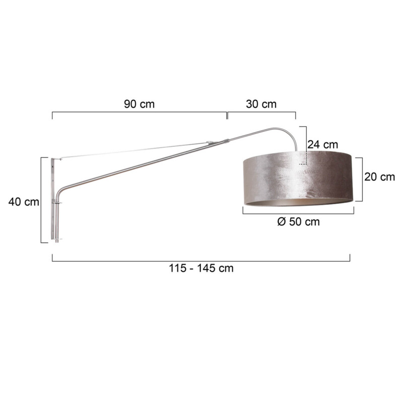 Lámpara pared/ brazo largo Steinhauer Elegant classy acero y plateado - Imagen 7
