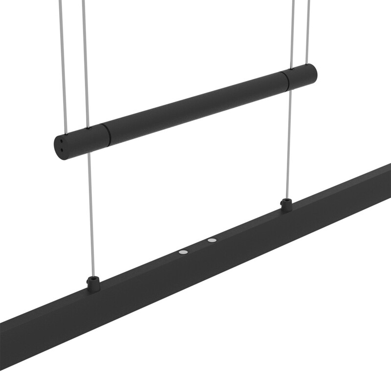 Lámpara colgante minimalista negra con placa de vidrio Steinhauer Profilo - Imagen 13