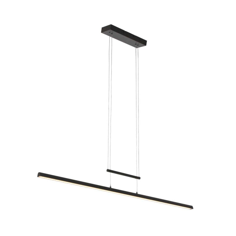 Lámpara colgante minimalista negra con placa de vidrio Steinhauer Profilo - Imagen 2