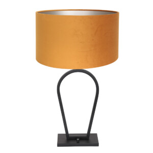 lampara-sobremesa-pantalla-dorada-steinhauer-stang-negro-3506zw