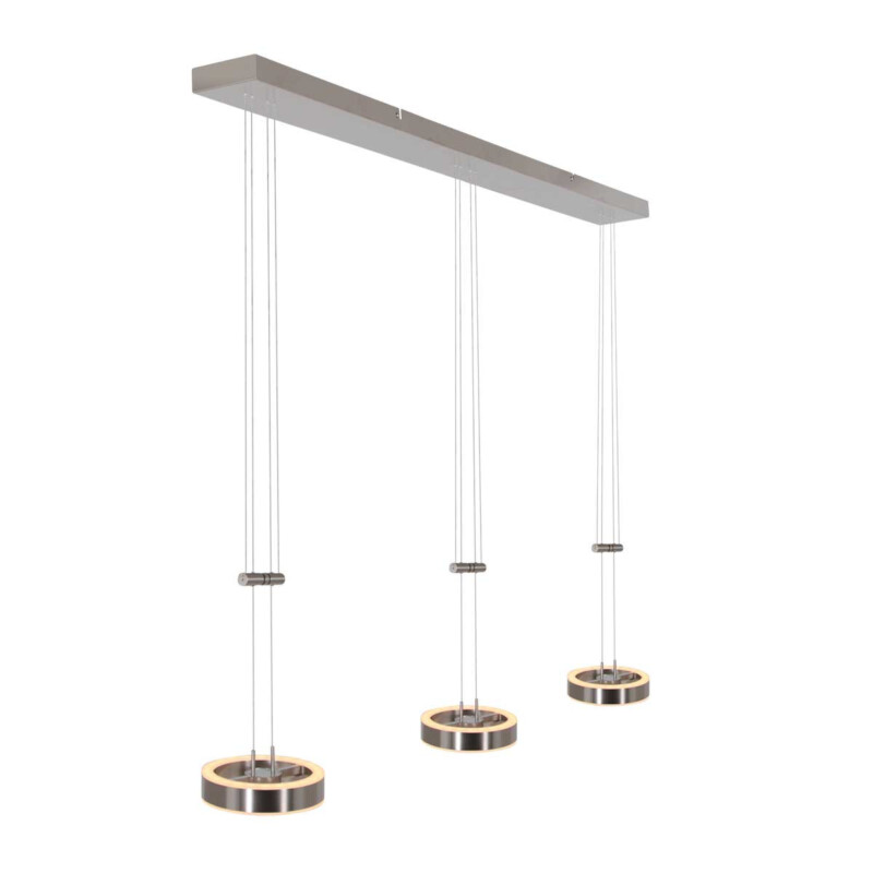 Lámpara techo 3 luces Steinhauer Piola acero y transparente - Imagen 2