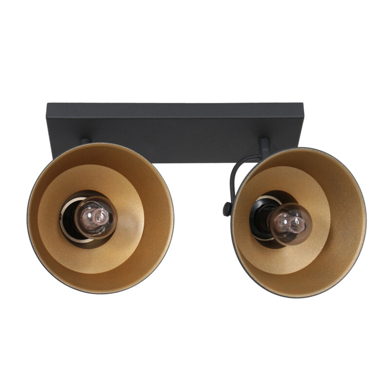 Aplique de pared industrial negra de dos luces ajustable Mexlite Nove - Imagen 12