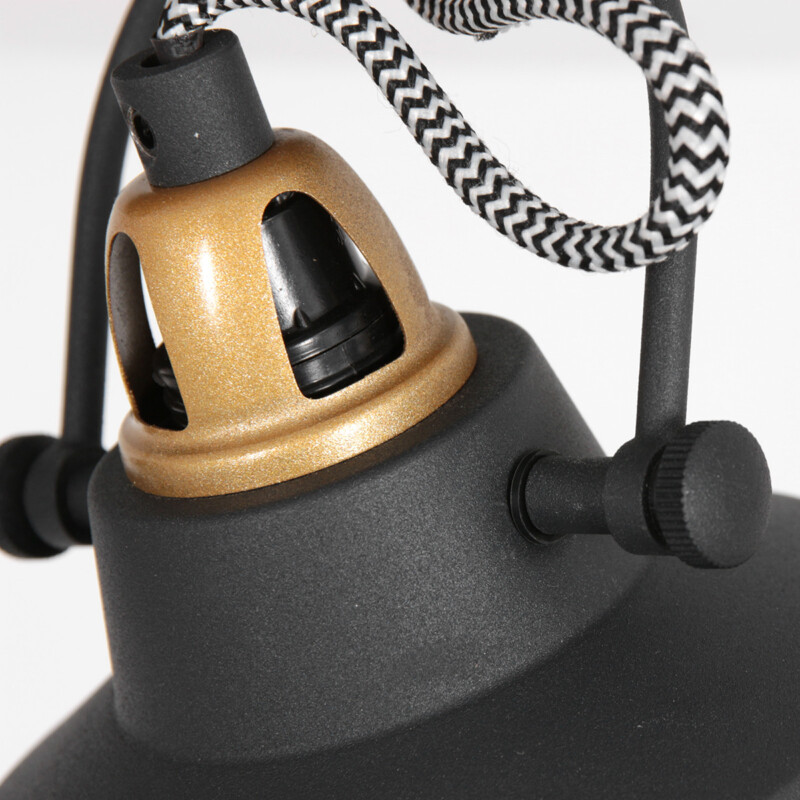Aplique de pared industrial negra de dos luces ajustable Mexlite Nove - Imagen 3
