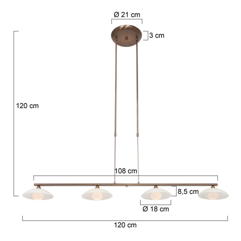 lampara-techo-multi-focal-steinhauer-sovereign-classic-bronce-y-crema-2743br-6