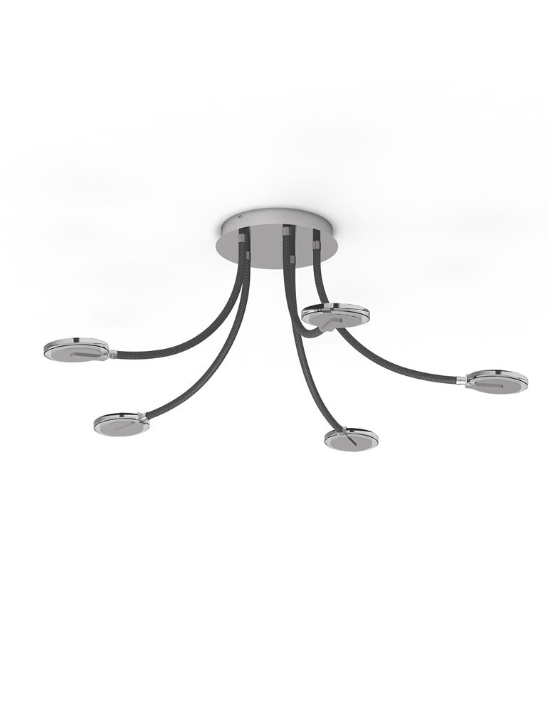 lampara-techo-multiples-focos-steinhauer-turound-acero-y-transparente-y-negro-3375st