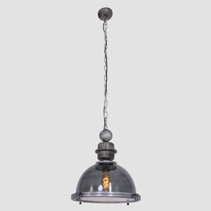 Lámpara colgante de metal y vidrio transparente industrial Steinhauer Bikkel - Imagen 12