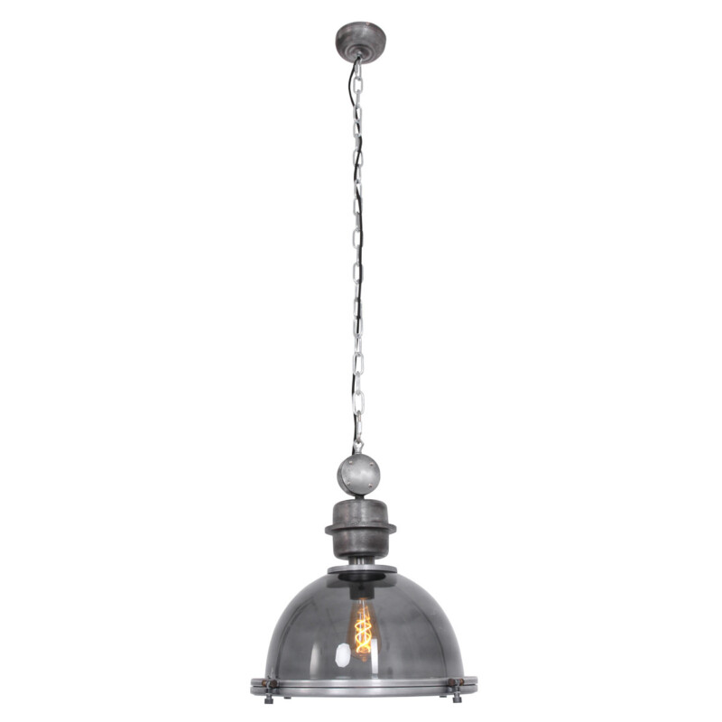 Lámpara colgante de metal y vidrio transparente industrial Steinhauer Bikkel - Imagen 2