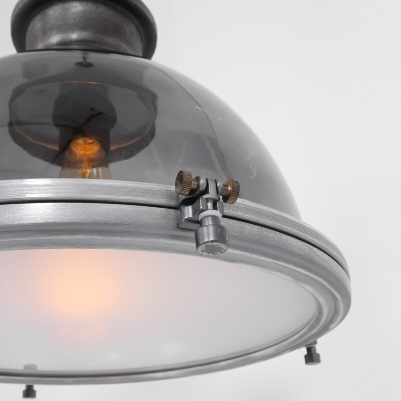 Lámpara colgante de metal y vidrio transparente industrial Steinhauer Bikkel - Imagen 6