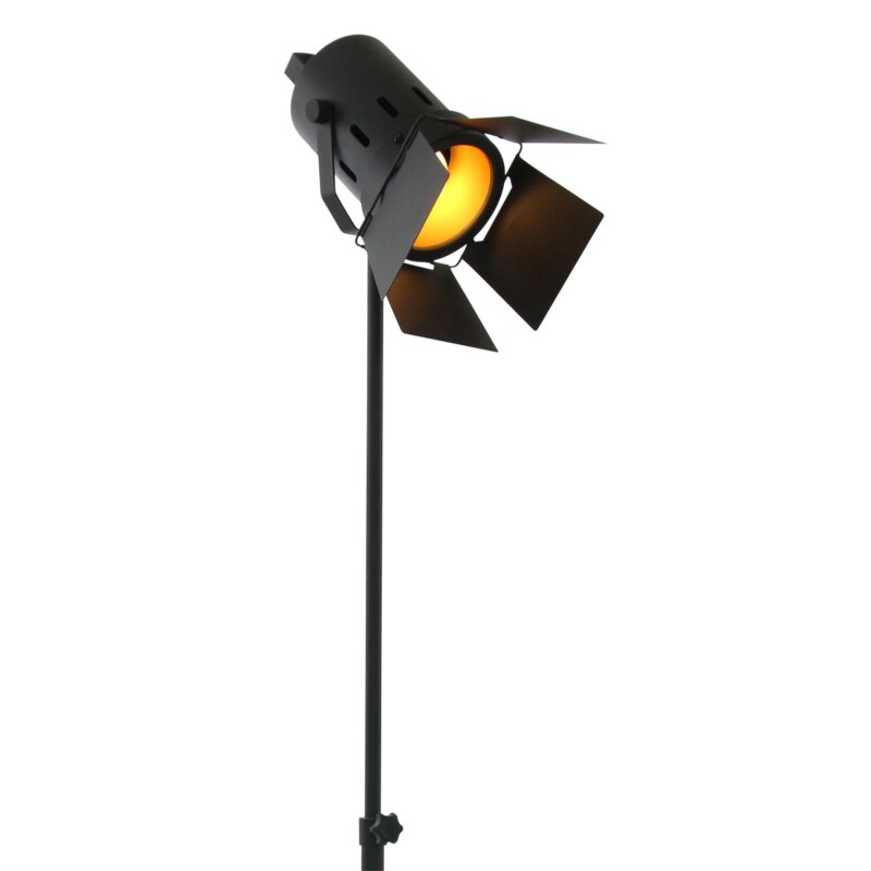 Lámpara de pie industrial de metal negro Mexlite Carree - Imagen 15