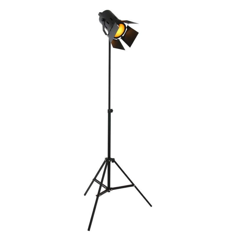 Lámpara de pie industrial de metal negro Mexlite Carree - Imagen 2