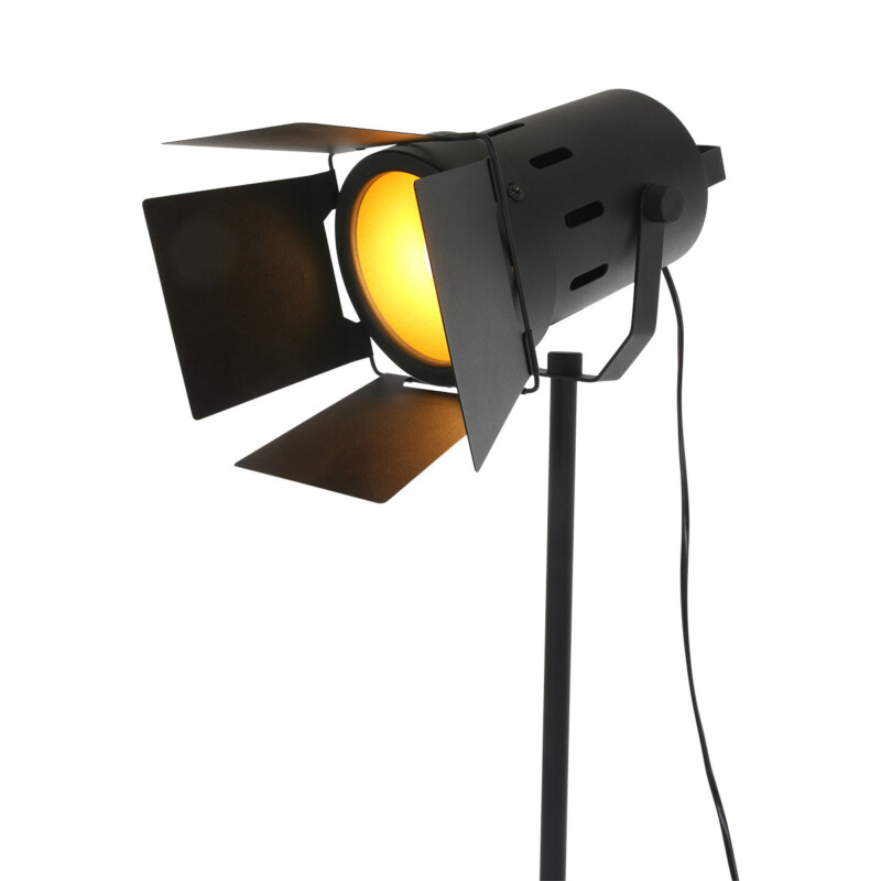 Lámpara de pie industrial de metal negro Mexlite Carree - Imagen 4