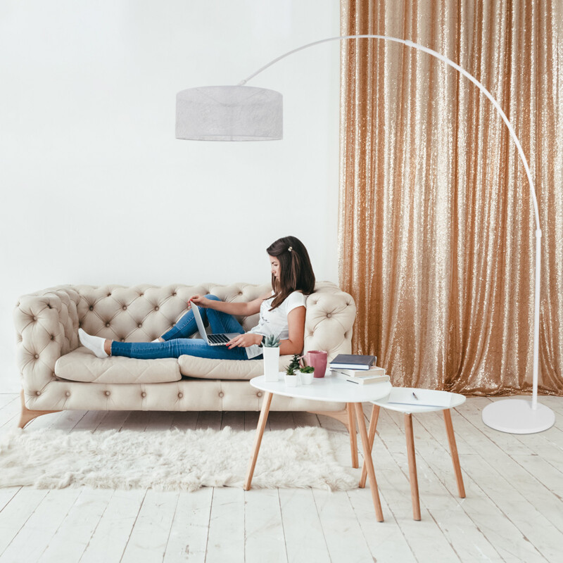Moderna lámpara pie clara Steinhauer Sparkled light blanco - Imagen 3