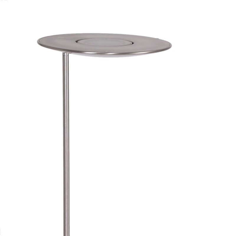 Moderna lámpara pie plateada Steinhauer Zenith led acero y blanco - Imagen 10