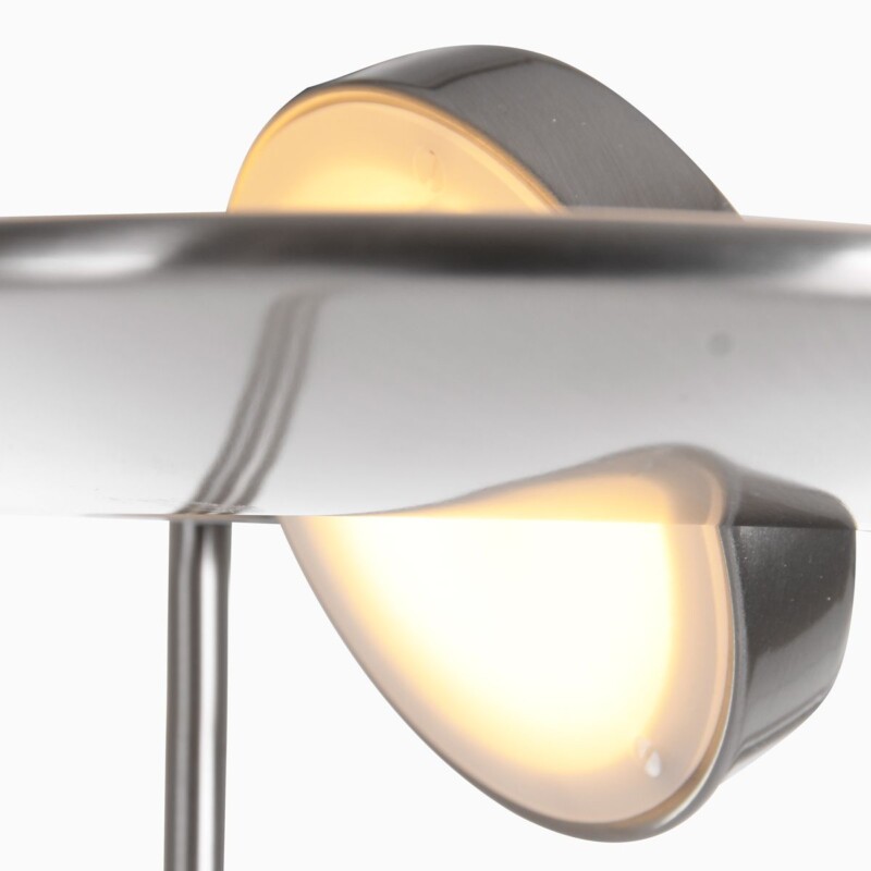 Moderna lámpara pie plateada Steinhauer Zenith led acero y blanco - Imagen 15
