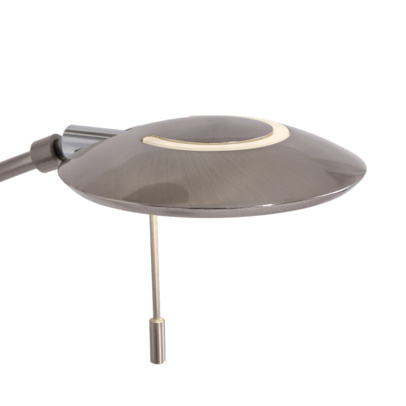 Moderna lámpara pie plateada Steinhauer Zenith led acero y blanco - Imagen 6