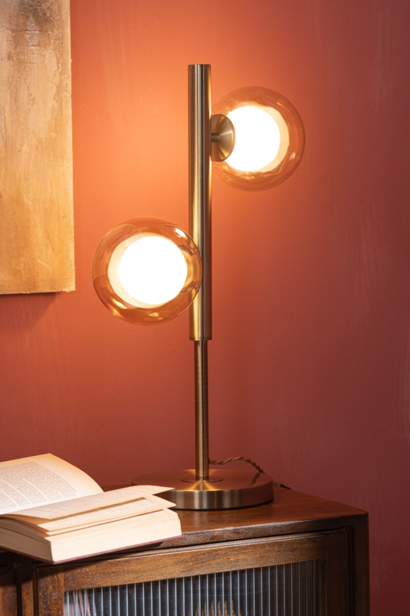Pie clásico dorado para lámpara de mesa con dos luces Jolipa Yuks - Imagen 3