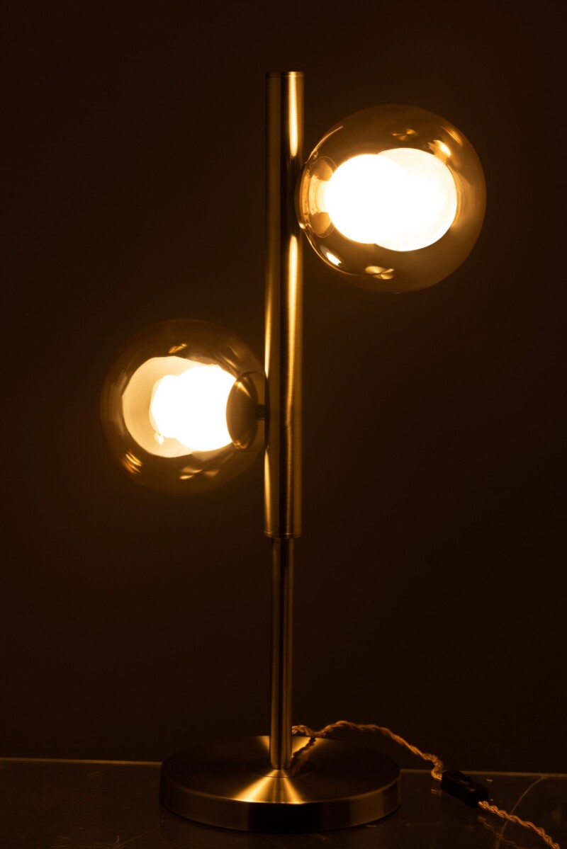 Pie clásico dorado para lámpara de mesa con dos luces Jolipa Yuks - Imagen 6