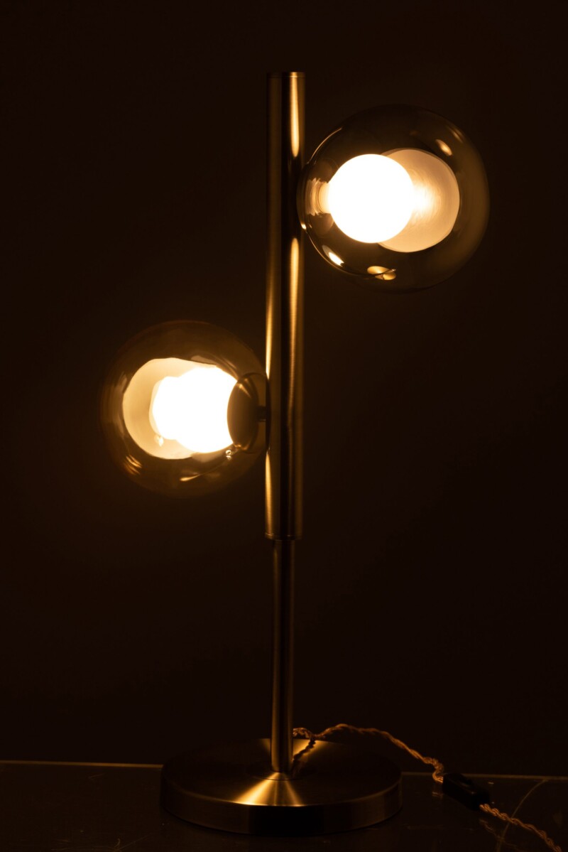 Pie clásico dorado para lámpara de mesa con dos luces Jolipa Yuks - Imagen 9